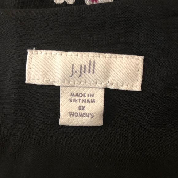 J. Jill Floral Faux Wrap Black Ruffle Flowy Long Maxi Dress - Picture 5 of 6